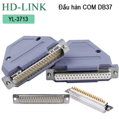 Đầu hàn DB37 đực chân đồng vỏ ốp nhựa cứng chính hãng HD-Link YL-3713M