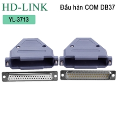 Đầu hàn DB37 đực chân đồng vỏ ốp nhựa cứng chính hãng HD-Link YL-3713M