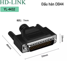 Đầu hàn DB44 đực chân đồng vỏ nhựa dẻo HD-Link YL-4432M