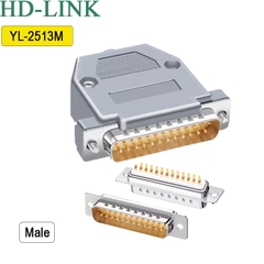 Đầu hàn DB25 vỏ ốp nhựa dẻo nhân mạ vàng 3U YL-2523