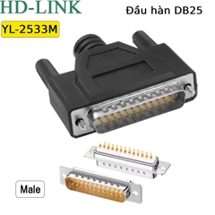 Đầu hàn DB25 vỏ ốp kim loại nhân mạ vàng 3U YL-2523