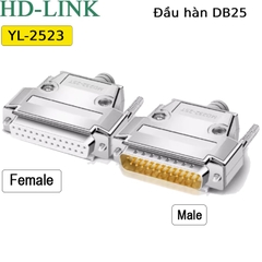 Đầu hàn DB25 vỏ ốp kim loại nhân mạ vàng 3U YL-2523