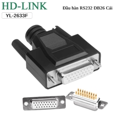 Đầu hàn DB26 đực chân đồng vỏ ốp nhựa cứng HD-Link YL-2613M