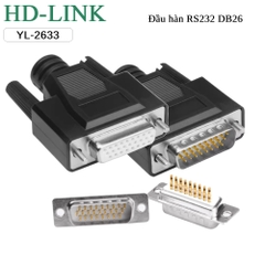 Đầu hàn DB26 đực chân đồng vỏ ốp nhựa dẻo HD-Link YL-2633M