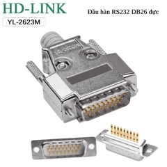 Đầu hàn DB26 đực chân đồng vỏ ốp nhựa cứng HD-Link YL-2613M