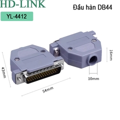 Đầu hàn DB44 cái chân đồng vỏ nhựa cứng HD-Link YL-4412F
