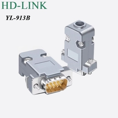 Đầu hàn COM RS232 DB9 chân đồng vỏ ốp nhựa cứng chính hãng HD-Link YL-913M/F