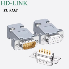 Đầu hàn COM RS232 DB9 chân đồng vỏ ốp nhựa cứng chính hãng HD-Link YL-913M/F