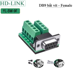 Đầu jack COM DB9 cái không hàn chân bắt vit HD-Link YL-SW-9F - Female không vỏ