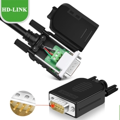 Đầu jack COM DB9 connecter 3 chấu chân bắt vit HD-Link YL-SJCG-9DM Male làm cáp RS232C