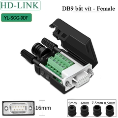 Đầu jack COM DB9 connecter chân bắt vit HD-Link YL-SCG-9DF - Female