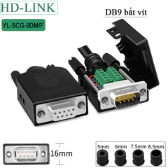 Đầu jack COM DB9 connecter chân bắt vit HD-Link YL-SCG-9DF - Female