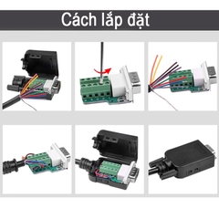 Đầu jack COM DB9 cái không hàn chân bắt vit HD-Link YL-SMG-9F - Female