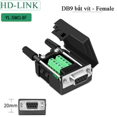 Đầu jack COM DB9 cái không hàn chân bắt vit HD-Link YL-SMG-9F - Female