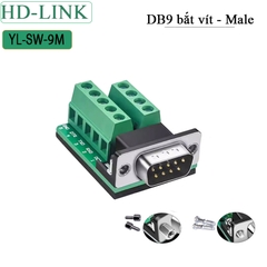 Đầu jack COM DB9 cái không hàn chân bắt vit HD-Link YL-SW-9F - Female không vỏ