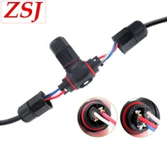 Đầu nối chia dây điện chống nước 1 ra 2 chữ T chuẩn Ip68 hãng ZSJ L25-T 2 lõi, 3 lõi, 4 lõi, 5 lõi