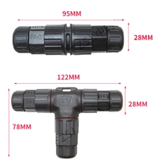 Đầu nối dây điện chống nước 2,3,4,5 lõi chuẩn  Ip68 ZSJ L25 cáp OD 10.5 - 12.5mm