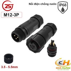 Đầu Cút Nối Dây Điện Chống Nước IP68 ZSJ M12 MF Đực Cái Thẳng Dùng Cho Dây 2–8 Lõi Chính Hãng