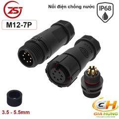 Đầu Cút Nối Dây Điện Chống Nước IP68 ZSJ M12 MF Đực Cái Thẳng Dùng Cho Dây 2–8 Lõi Chính Hãng