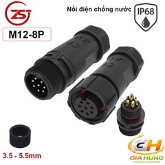 Đầu Cút Nối Dây Điện Chống Nước IP68 ZSJ M12 MF Đực Cái Thẳng Dùng Cho Dây 2–8 Lõi Chính Hãng