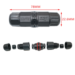 Đầu nối điện chống nước 3 lõi IP68 dùng cho dây 3x1.5mm chính hãng ZSJ L20-3P