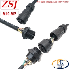 Đầu cút nối dây điện chống nước lắp bảng điều khiển panel IP68 ZSJ-M19-MP 2 lõi, 3 lõi, 4 lõi, 5 lõi