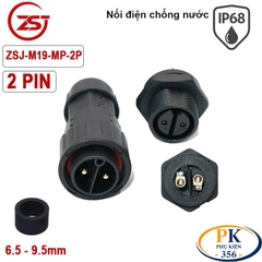 Đầu cút nối dây điện chống nước lắp bảng điều khiển panel IP68 ZSJ-M19-MP 2 lõi, 3 lõi, 4 lõi, 5 lõi