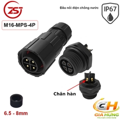 Đầu Cút Nối Dây Điện Chống Nước Lắp Bảng Điều Khiển IP67 Chính Hãng ZSJ M16-FP Dùng Cho Dây 2–4 Lõi