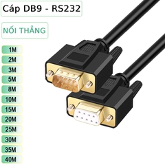 Dây cáp COM DB9 RS232 2 đầu đực cái nối thẳng dài 1M đến 40M