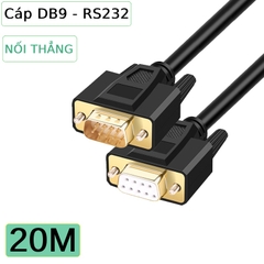 Dây cáp COM DB9 RS232 2 đầu đực cái nối thẳng dài 1M đến 40M