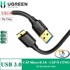 Dây cáp đọc ổ cứng di động USB 3.0 Micro-B Ugreen US130 dài 0.5M, 1M, 1.5M, 2M