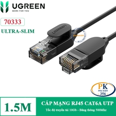 Dây cáp mạng RJ45 CAT6A 10Gb 500Mhz Ugreen NW122 dài 0.5M đến 10M ultra-slim màu đen