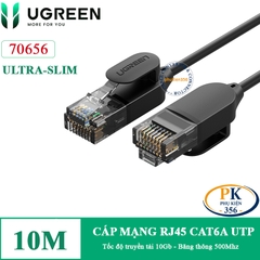 Dây cáp mạng RJ45 CAT6A 10Gb 500Mhz Ugreen NW122 dài 0.5M đến 10M ultra-slim màu đen
