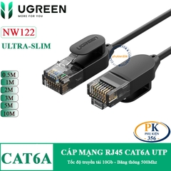 Dây cáp mạng RJ45 CAT6A 10Gb 500Mhz Ugreen NW122 dài 0.5M đến 10M ultra-slim màu đen