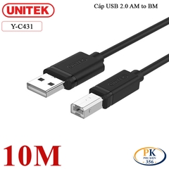 Cáp USB Máy In AM-BM Unitek USB 2.0 – Dây USB A Sang B Chính Hãng