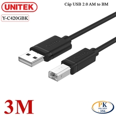 Cáp USB Máy In AM-BM Unitek USB 2.0 – Dây USB A Sang B Chính Hãng