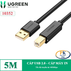 Dây cáp máy in USB 2.0 BM Ugreen US135 dài 1M, 1.5M, 2M, 3M, 5M
