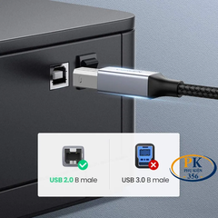 Dây cáp máy in USB type-C Ugreen US370 dài 1M, 2M, 3M