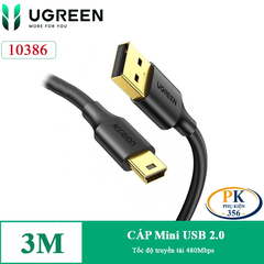 Dây cáp Mini USB 2.0 Ugreen US132 dài 0.25M, 0.5M, 1M, 1.5M, 2M, 3M