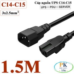 Dây nguồn IEC320 C14 C15 lõi 3x2.5mm² 16A 250V 3500W | Dây nối dài nguồn UPS, PDU, Server – Chịu tải lớn, ổn định, siêu bền