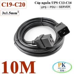 Dây Cáp Nguồn IEC320 C19 C20 3x1.5mm² 16A-250V | Dây Nối Dài Nguồn Cho UPS, PDU, Máy Chủ