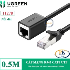 Dây cáp nối dài mạng RJ45 CAT6 1Gb 250Mhz Ugreen NW122 dài 0.5M đến 5M màu đen