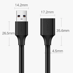 Dây Cáp Nối Dài USB 2.0 Ugreen US103 – Độ Dài Tùy Chọn Từ 0.5M Đến 5M