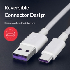 Dây cáp sạc nhanh 60W USB-C TOPK dài 1M màu trắng SK0080