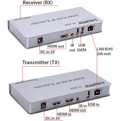 Bộ chuyển đổi HDMI sang LAN có USB kéo dài 200m, hỗ trợ Full HD 1080P, H.264, kết nối Over Ethernet qua switch mạng