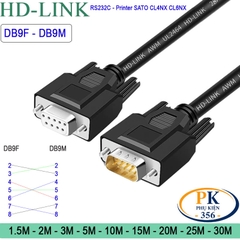 Cáp RS232C DB9 đực sang DB9 cái 1M–30M cho máy in mã vạch SATO CL4NX CL6NX