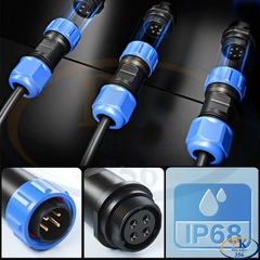 Đầu Nối Điện Chống Nước Âm Dương SP21 Chuẩn IP68 2 Đến 12 Lõi Bắt Vít Dùng Cho Dây 7 Đến 12mm