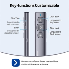 Bút Trình Chiếu Laser Xanh Bluetooth Type-C Norwii N95 Plus BLE – Điều Khiển 100m, Pin sạc