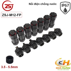 Đầu Cút Nối Dây Điện Chống Nước IP68 Lắp Bảng Điều Khiển ZSJ M12-FP Dùng Cho Dây 2–8 Lõi Chính Hãng