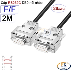 Dây cáp RS232C DB9 nối chéo 2 đầu cái Null Modem 28AWG vỏ thép 0.5M-40M